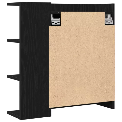  Fekete Tölgy Fürdőszobai Tükörszekrény 62,5x20,5x64cm Mérnöki Fa