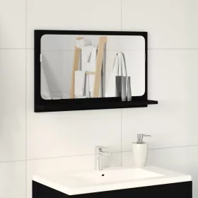  Fekete tölgy fürdőszoba tükör 60x10,5x37 cm Műanyag