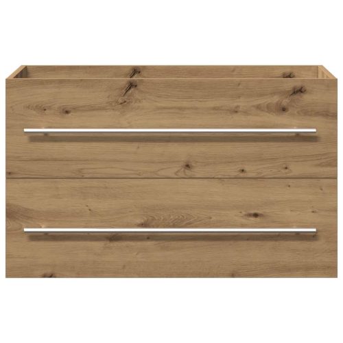  kézműves tölgy színű szerelt fa mosdószekrény 80x38,5x48 cm