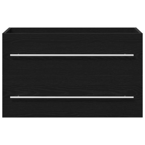  fekete tölgy színű szerelt fa mosdószekrény 80 x 38,5 x 48 cm