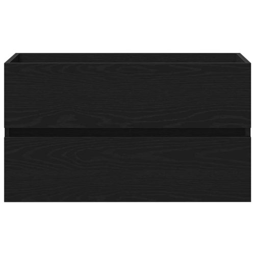  fekete tölgy színű szerelt fa mosdószekrény 80 x 38,5 x 45 cm