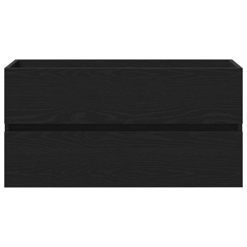  fekete tölgy színű szerelt fa mosdószekrény 90 x 38,5 x 45 cm