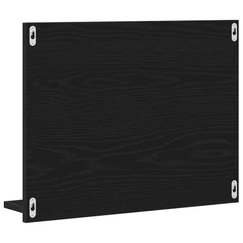  fekete tölgy színű szerelt fa fürdőszobai tükör 60x10,5x45 cm