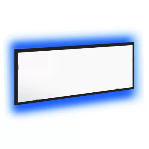  LED tükör fürdőszobához fekete tölgyből, 100x8,5x37 cm mérnöki fa