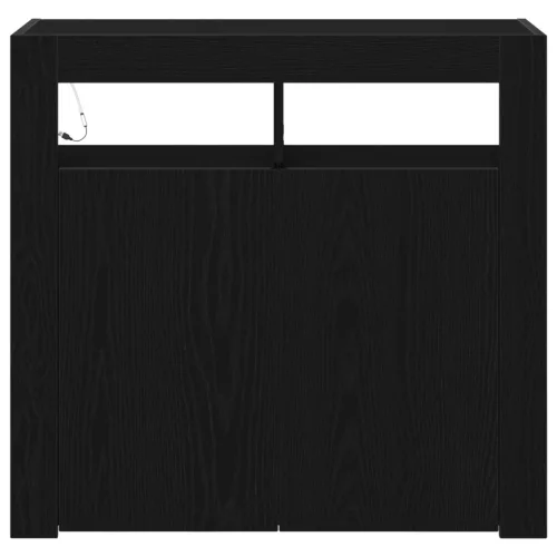  fekete tölgy komód LED világítással, 80x35x75 cm, MDF