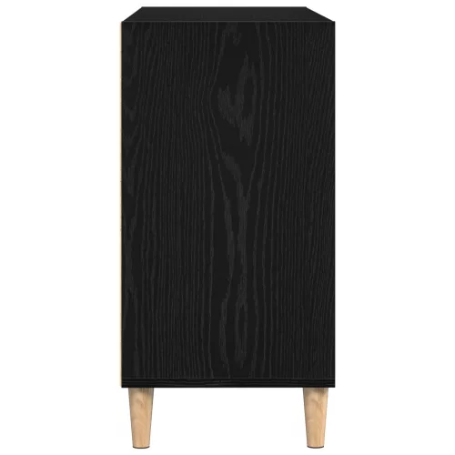  Fekete tölgyfa oldalszekrény 103,5x35x70 cm Műszaki fa