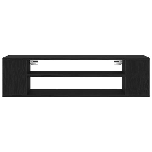  Falra szerelhető TV szekrény, fekete tölgy, 100x30x26,5 cm, műgyanta