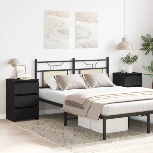  Éjjeli szekrény 2 db Fekete Tölgy 40x35x62,5 cm Műanyag