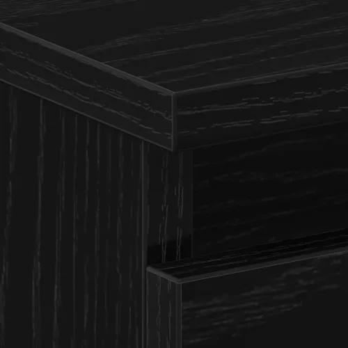  Éjjeli szekrény 2 db Fekete Tölgy 40x35x62,5 cm Műanyag