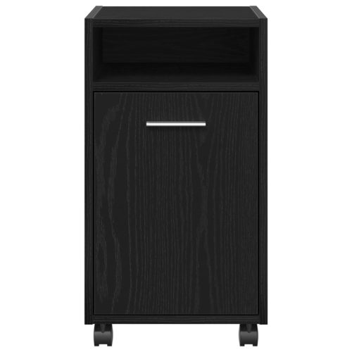  Oldalszekrény Kerekekkel Fekete Tölgy 33x38x60 cm Mérnöki Fa