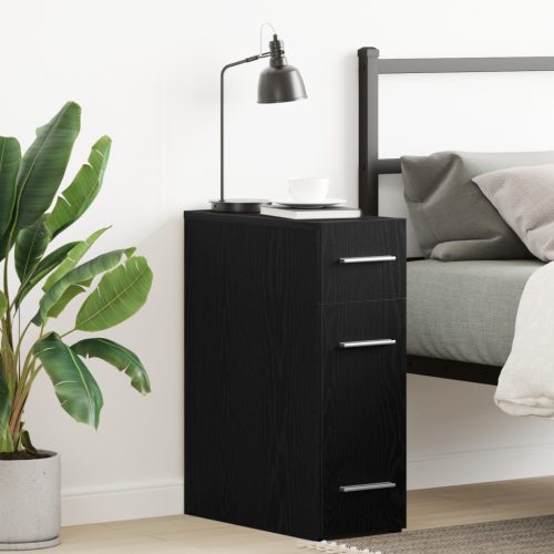  Gyógyszertári Szekrény Fekete Tölgyből 20x45,5x60 cm Műszaki Fából