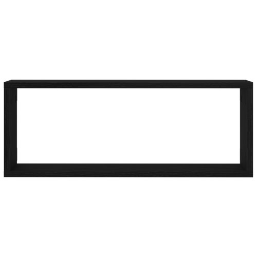  Fali Polcok 2 Darab Fekete Tölgy 60x15x23 cm Műanyag Fából Készült