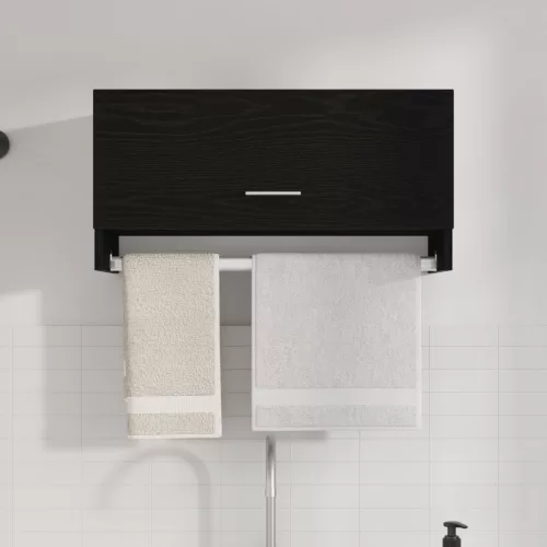  Fekete Tölgy Szekrény 70x32,5x35 cm Lemezelt Fa