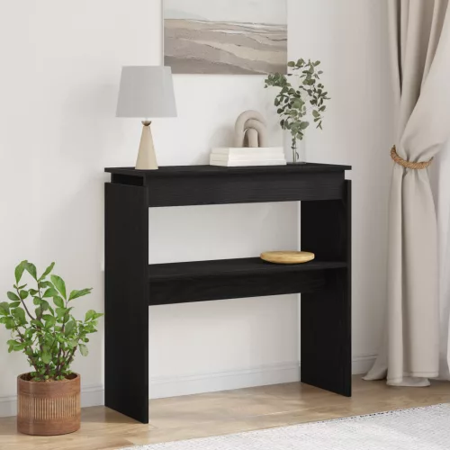  Fekete Tölgy Konzolasztal 80x30x80 cm Mérnöki Fa
