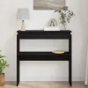  Fekete Tölgy Konzolasztal 80x30x80 cm Mérnöki Fa