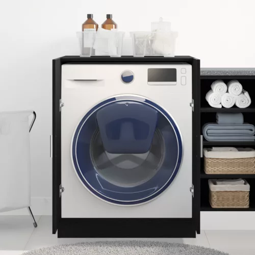  Mosógép Szekrény Fekete Tölgy 70,5x71,5x91,5 cm Műszaki Fa