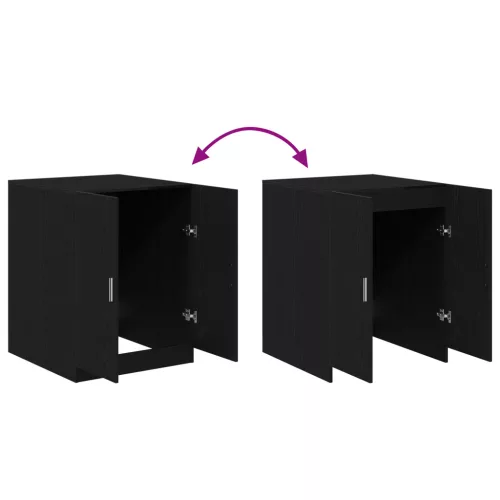  Mosógép Szekrény Fekete Tölgy 70,5x71,5x91,5 cm Műszaki Fa