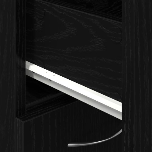  Fekete Tölgy Fürdőszobai Szekrény 25x25x170 cm Mérnöki Fa