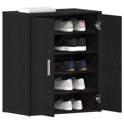  Cipőszekrény Fekete Tölgy 60x35x70 cm Műgyanta