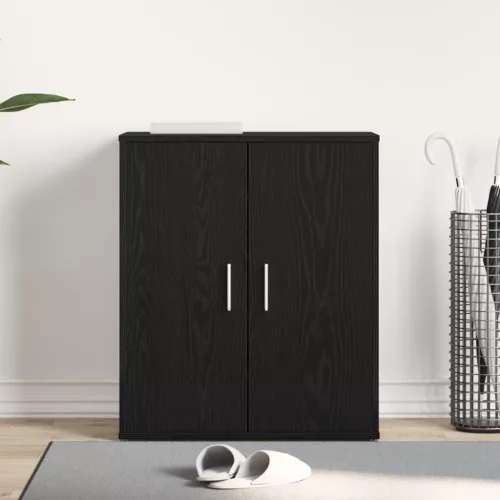  Cipőszekrény Fekete Tölgy 60x35x70 cm Műgyanta