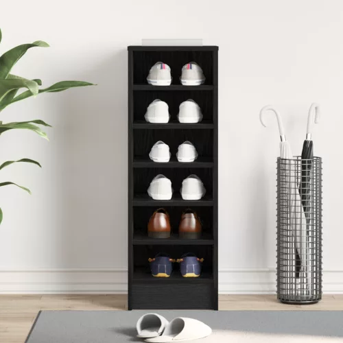  Cipőszekrény Fekete Tölgy 31,5x35x90 cm Mérnöki Fa