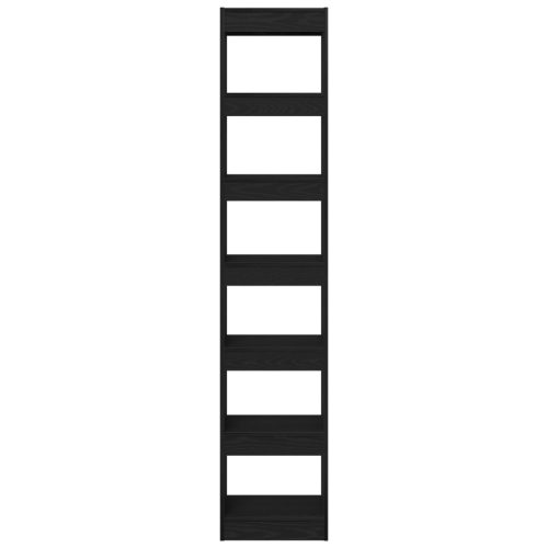  Fekete Tölgy Könyvespolc - 40x30x198 cm Műanyag