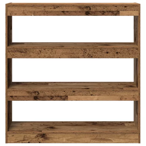  Könyves Szekrény/Szobaelválasztó - Rusztikus Fa - 100x30x103cm - Szerelt Fa