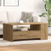  Dohányzóasztal - Kézműves tölgy - 102x55x43.5 cm - Mérnök fatömbből készült