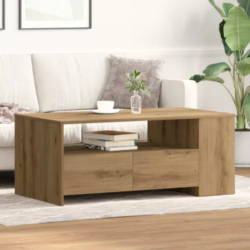  Dohányzóasztal - Kézműves tölgy - 102x55x43.5 cm - Mérnök fatömbből készült