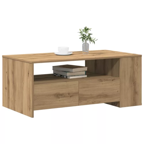  Dohányzóasztal - Kézműves tölgy - 102x55x43.5 cm - Mérnök fatömbből készült