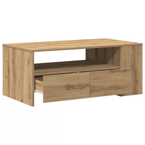  Dohányzóasztal - Kézműves tölgy - 102x55x43.5 cm - Mérnök fatömbből készült