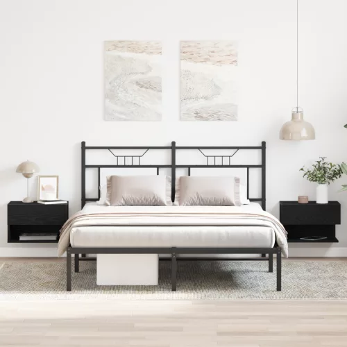  Fali Éjjeli Szekrények (2 db) - Fekete Fából készült