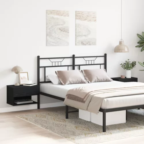  Fali Éjjeli Szekrények (2 db) - Fekete Fából készült