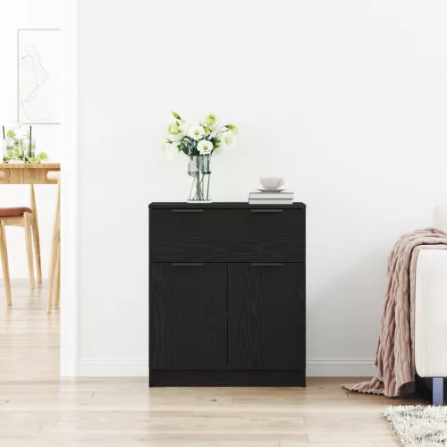  Fekete tölgy oldalaszekrény 60x30x70 cm Szerelt fa