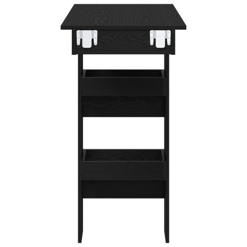  Falra szerelhető bárasztal - Fekete tölgy - 102x55x103.5 cm - Mérnöki fából készült