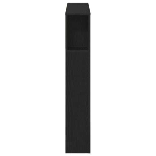  Fejtámla Szekrény Fekete Tömör Fa 120x19x104,5 cm Mérnöki Fa