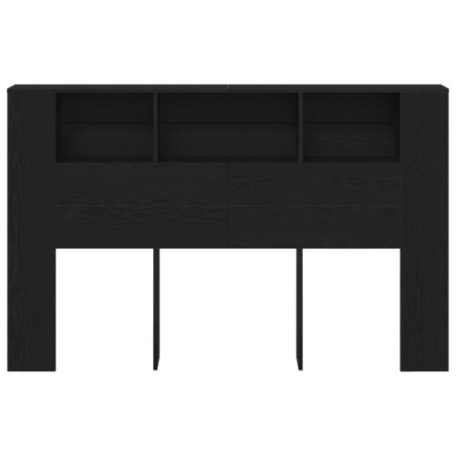  Fekete Tölgy Fejtámla Szekrény - 160x19x104.5 cm Mérnöki Fából Készült