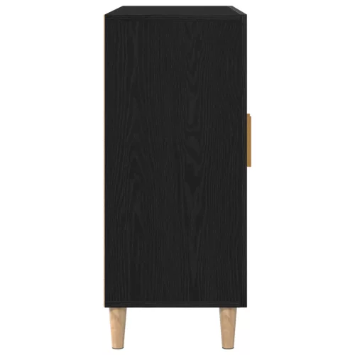  Oldalbord Fekete tölgy 90x34x80 cm Műgyanta fa