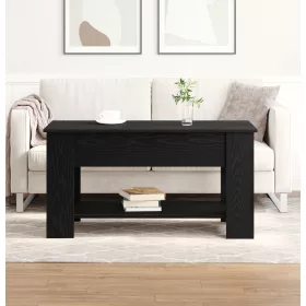    Fekete Tölgy Kávézóasztal - 101x49x52 cm Műanyagból készült
