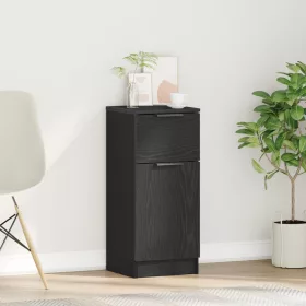    Oldalszekrény Fekete Tölgy 30x30x70 cm Iparilag Gyártott Fa