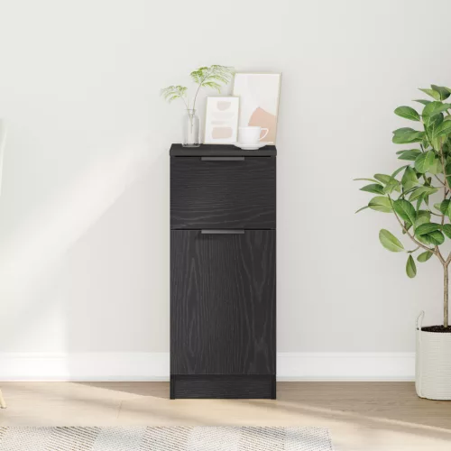  Oldalszekrény Fekete Tölgy 30x30x70 cm Iparilag Gyártott Fa