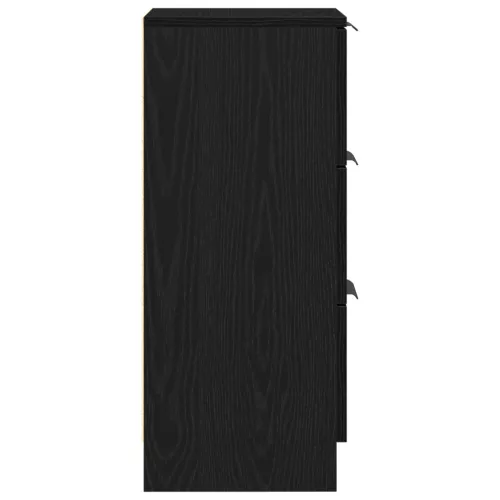  2 db Fekete Tölgy Oldalszekrény 30x30x70 cm Műgyanta Fa