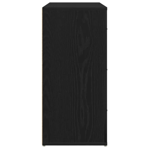  Oldalszekrény Fekete Tölgy 33x80x70 cm Műgyanta