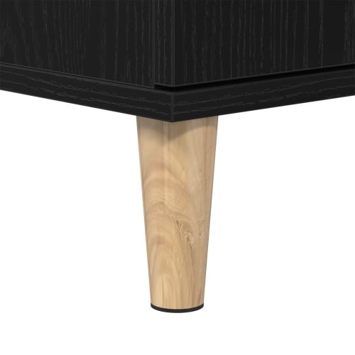  Fürdőszoba Szekrény Fekete Tölgy 30x30x100 cm Mérnöki Fa