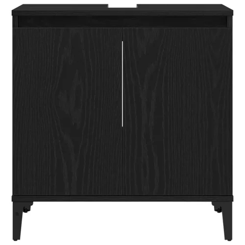  Mosdószekrény Fekete Tölgy 58x33x60 cm Műgyanta