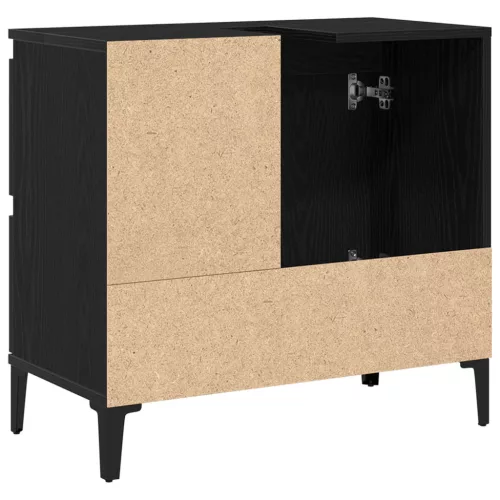  Mosdókagyló Szekrény Fekete Tölgy 65x33x60 cm Műszaki Fa