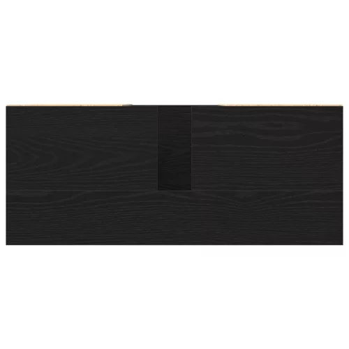  Mosdószekrény Fekete Tölgy 80x33x60 cm Műgyanta