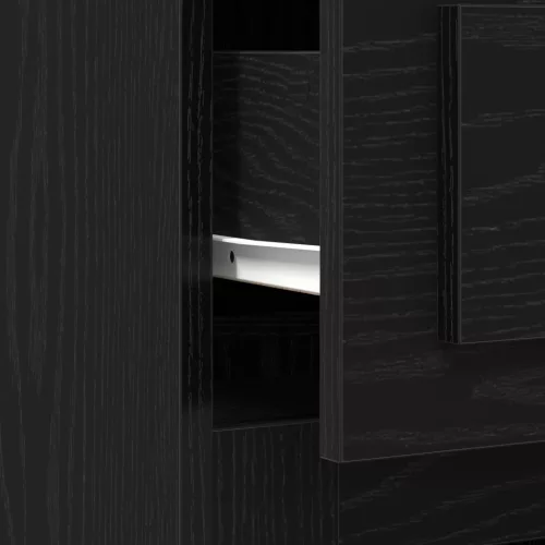  Tárolós Asztal Fekete tölgy 50x115x75 cm Forgácslap