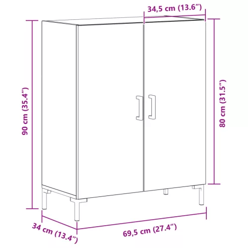  Fekete Tölgy Válaszfal 69,5x34x90 cm Épített Fa