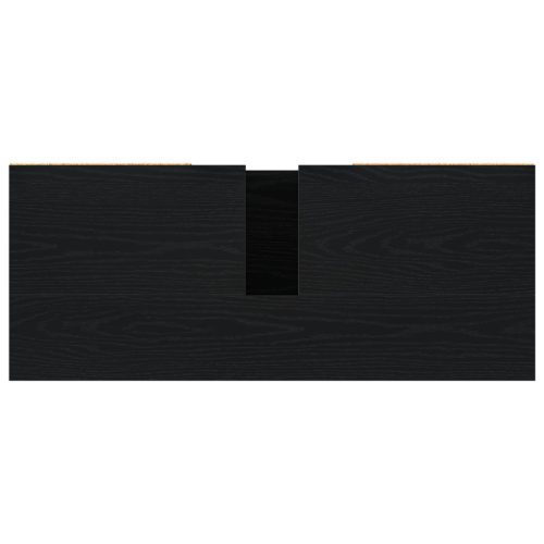  Fürdőszoba Mosdó Szekrény Fekete Tölgy 80x33x60 cm Mérnöki Fa